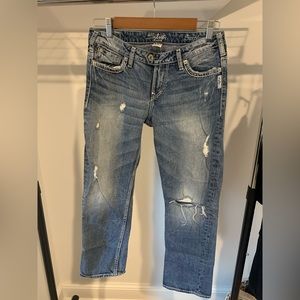 Silver Capri Jeans